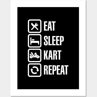 Eat sleep kart karting go-karts repeat Posters and Art